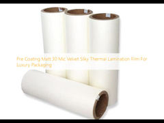 Pre Coating Matt 30 Mic Velvet Silky Thermal Lamination Film For Luxury Packaging