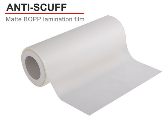 Good price Scuff Resistant Adhesive Bopp Matt Film Roll For Hot Stamping 28mic 4000m online
